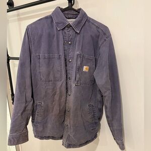 *well worn* Men’s Carhartt fleece lined canvas jacket.